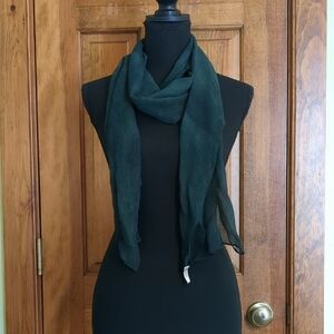 Alicia Mugetti Elegant Sheer Dark Green Scarf